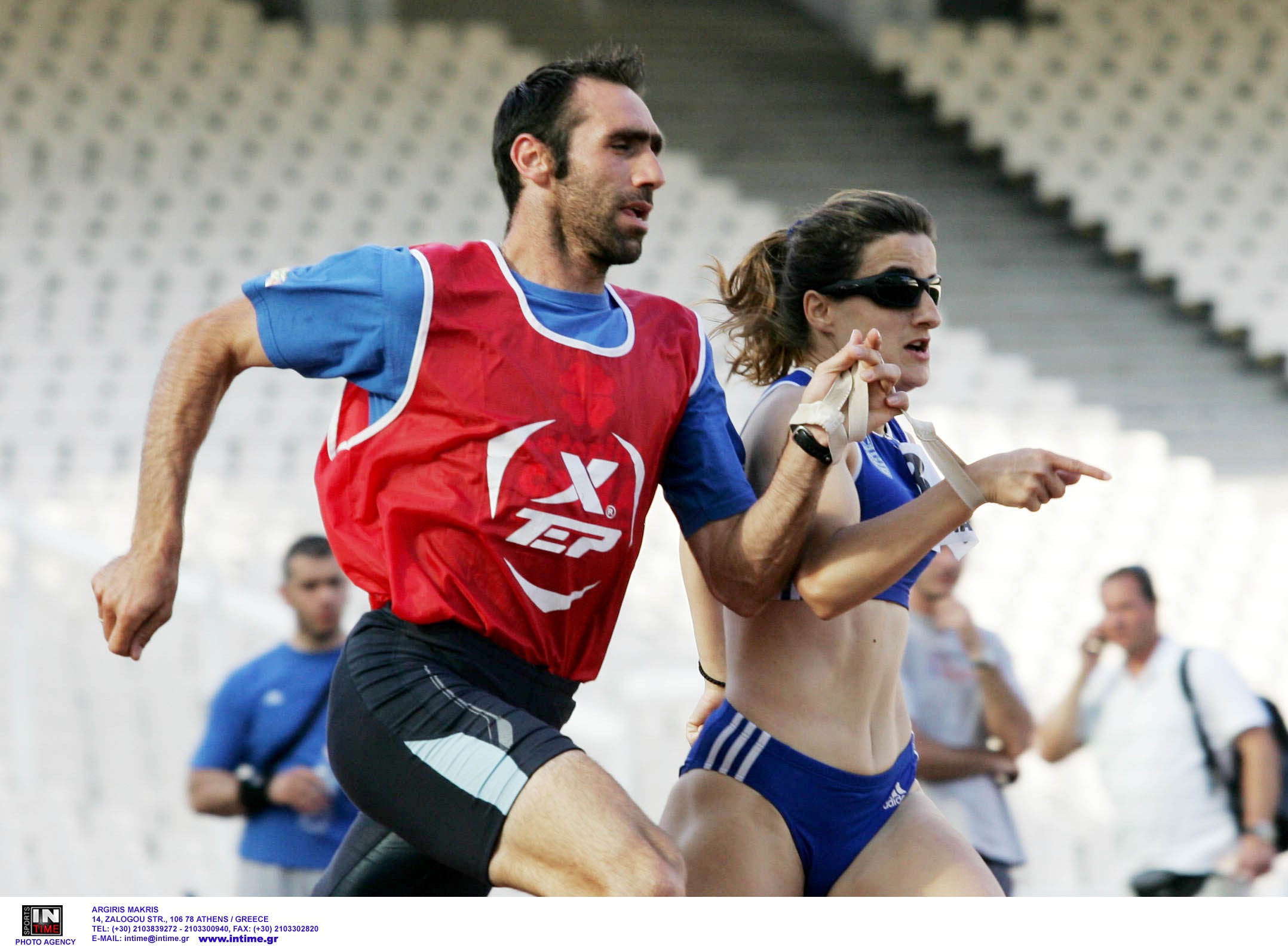Παρασκευή Κάντζα με τον συνοδό- αθλητή Παναγιώτη Κυπριανού