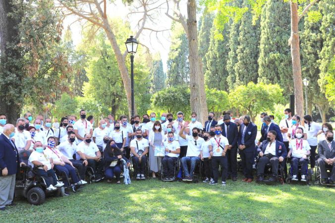 Συνάντηση της Προέδρου της Δημοκρατίας, Κατερίνα Σακελλαροπούλου, με αθλητές, συνοδούς και προπονητές της ελληνικής αποστολής στους Παραολυμπιακούς Αγώνες «Τόκιο 2020»